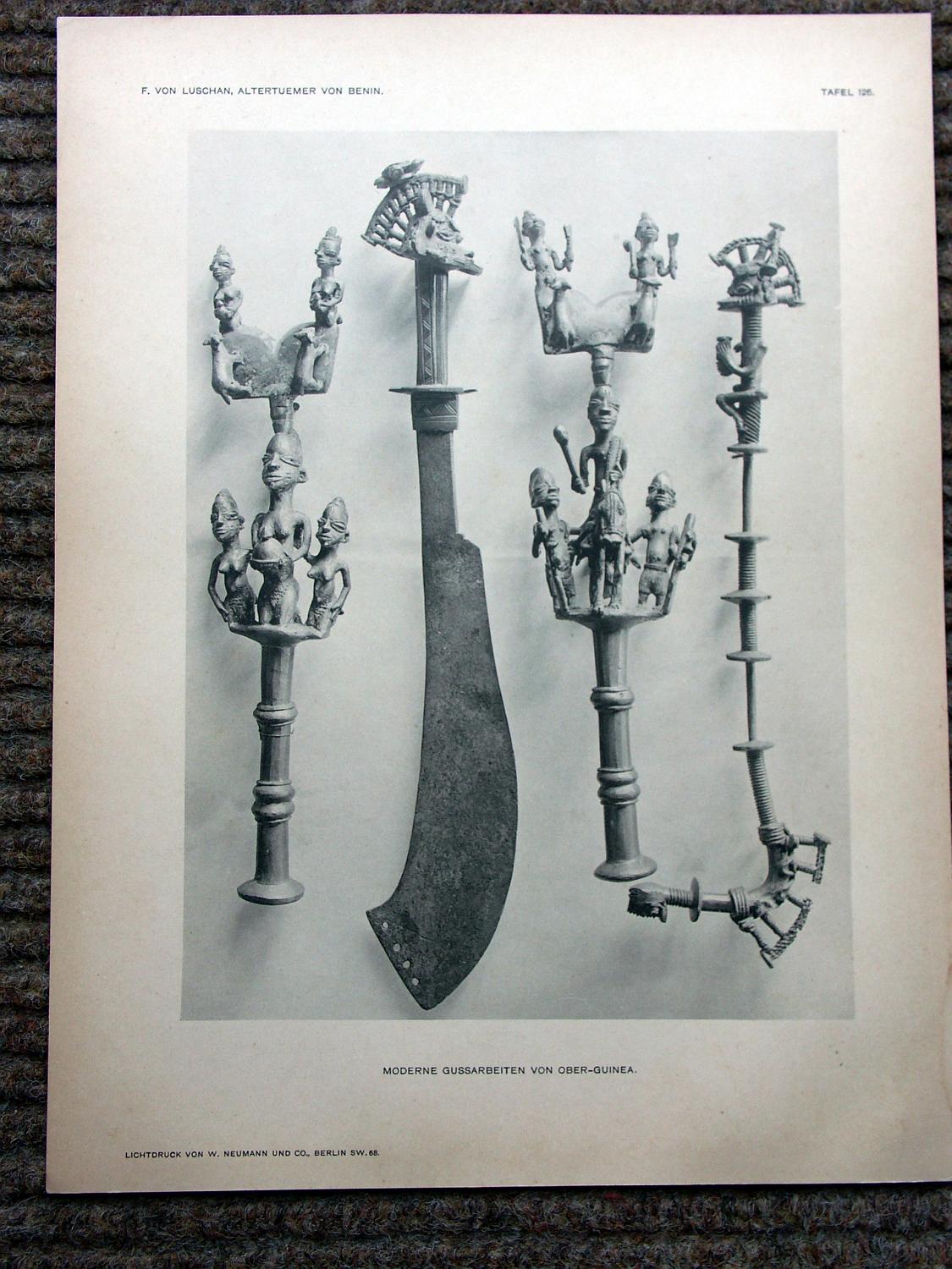zz-lusc19,tafel 126 ober-guinea (yoruba dahomey-benin),metall-stab